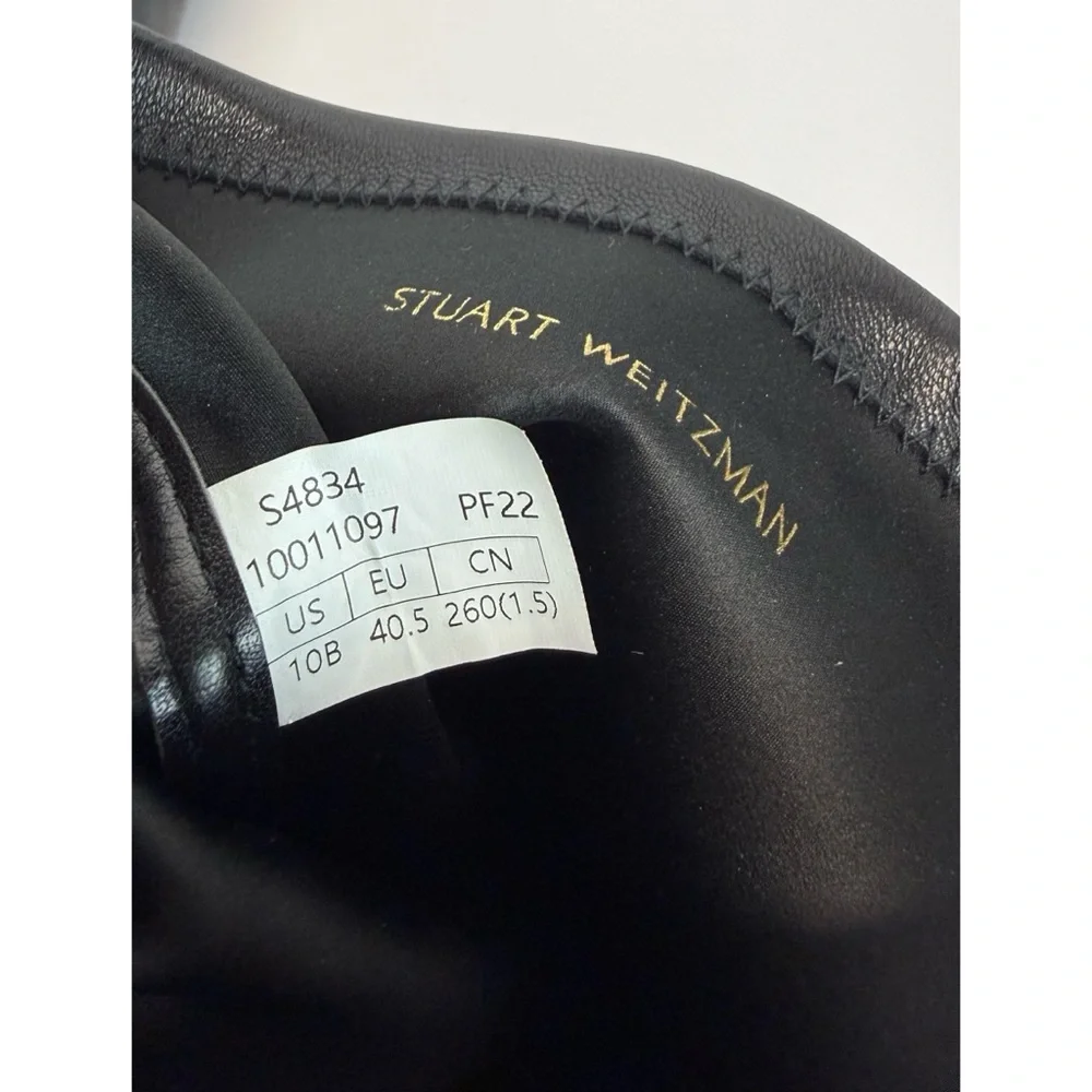 New Stuart Weitzman Tieland Over The Knee Boot Black Leather Sz 10